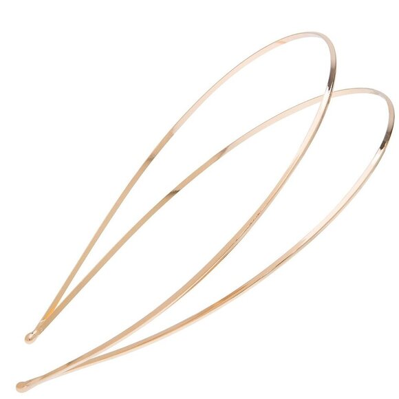 Metal Double Headband Gold Adult Malleable Polished Hair Accessory